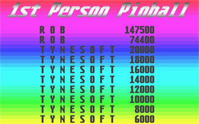 1st Person Pinball - Screenshot - High Scores Image