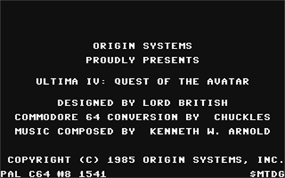 Ultima IV: Remastered - Screenshot - Game Title Image