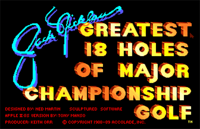 Jack Nicklaus' Greatest 18 Holes of Major Championship Golf - Screenshot - Game Title Image