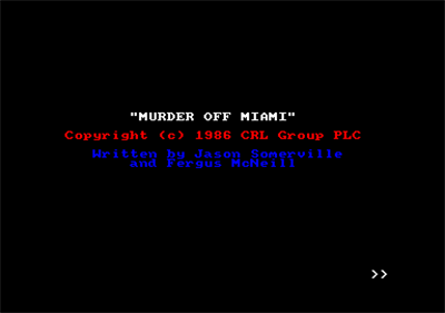 Murder off Miami - Screenshot - Game Title Image