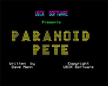 Paranoid Pete - Screenshot - Game Title Image