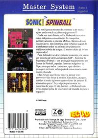 Sonic the Hedgehog Spinball - Box - Back Image