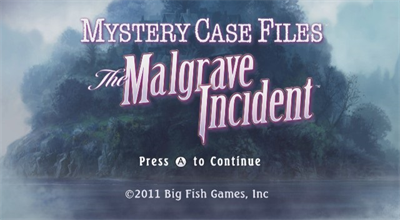Mystery Case Files: The Malgrave Incident - Screenshot - Game Title Image