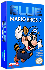 Blue Mario Bros. 3 - Box - 3D Image