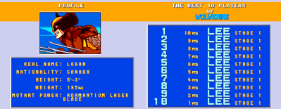 X-Men - Screenshot - High Scores Image