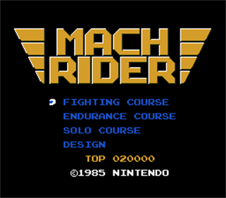 Mach Rider - Screenshot - Game Title Image