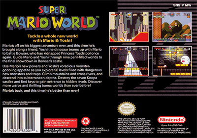 Super Mario World - Box - Back - Reconstructed Image