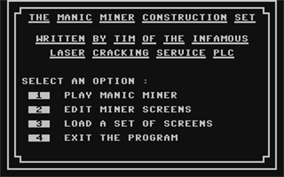 The Manic Miner Construction Set - Screenshot - Game Title Image