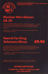 Nuclearwar Games - Advertisement Flyer - Front Image