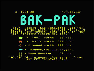 Bak Pak - Screenshot - Game Title Image