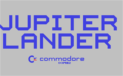 Jupiter Lander (Commodore) - Screenshot - Game Title Image