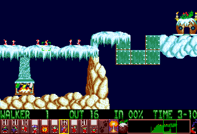 Xmas Lemmings game at