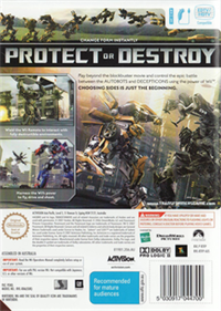 Transformers: The Game - Box - Back Image