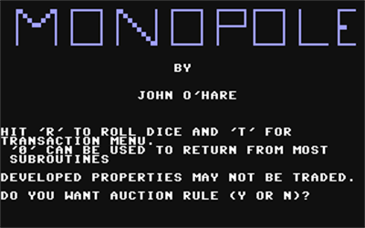 Monopole - Screenshot - Game Title Image