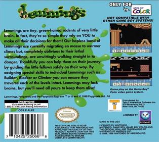 Lemmings & Oh No! More Lemmings - Box - Back Image