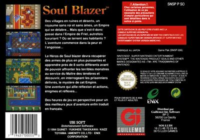 Soul Blazer - Box - Back Image