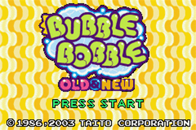Bubble Bobble: Old & New - Screenshot - Game Title Image