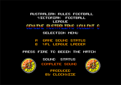 Australian Rules Football - Screenshot - Game Select Image