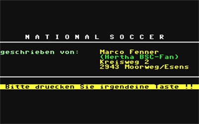 National Soccer - Screenshot - Game Title Image