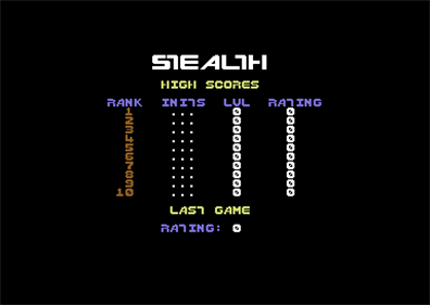 Stealth - Screenshot - High Scores Image