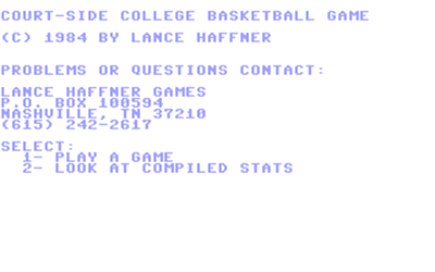 Courtside College Basketball - Screenshot - Game Title Image