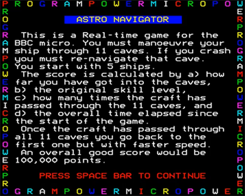 Astro Navigator - Screenshot - Game Select Image