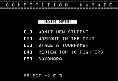 Competition Karate - Screenshot - Game Select Image