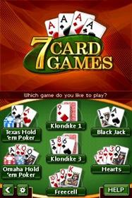 7 Card Games - Screenshot - Game Select Image