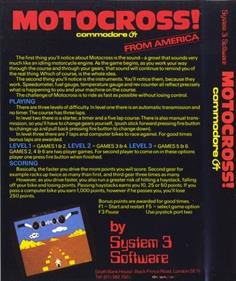 Motocross! - Box - Back Image