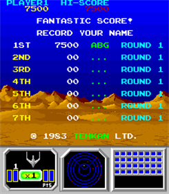 Senjyo - Screenshot - High Scores Image