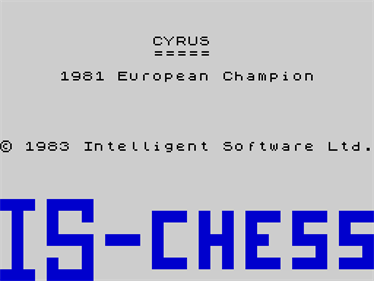 Cyrus IS Chess - Screenshot - Game Title Image
