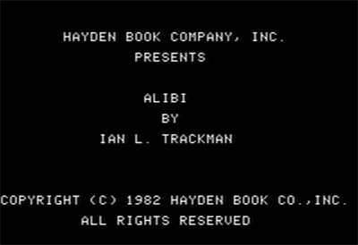 Alibi: The Master Detective Game - Screenshot - Game Title Image