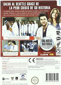 Grey's Anatomy: The Video Game - Box - Back Image