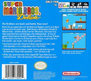 Super Mario Bros. Deluxe - Box - Back - Reconstructed