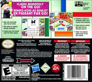 Monopoly - Box - Back Image