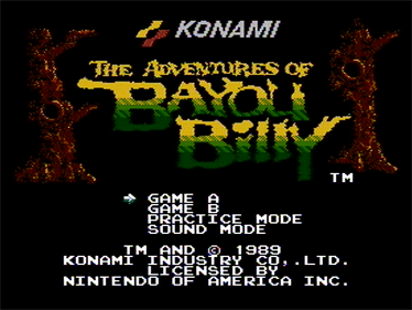 The Adventures of Bayou Billy - Screenshot - Game Title Image