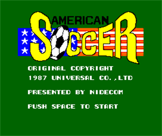 American Soccer - Screenshot - Game Title Image