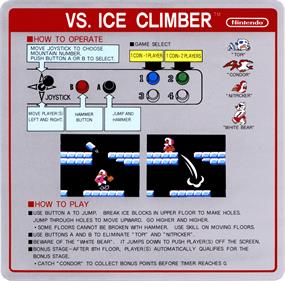 Vs. Ice Climber - Arcade - Controls Information Image