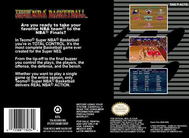Tecmo Super NBA Basketball - Box - Back Image