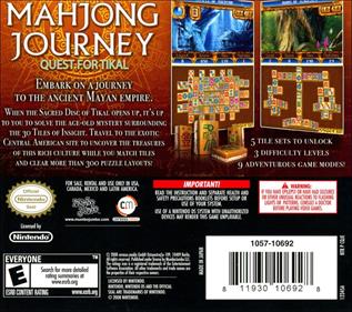 Mahjong Journey: Quest for Tikal - Box - Back Image