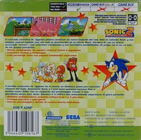Sonic Advance 2 - Box - Back Image