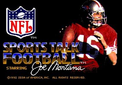 NFL Sports Talk Football '93 Starring Joe Montana - Screenshot - Gameplay Image