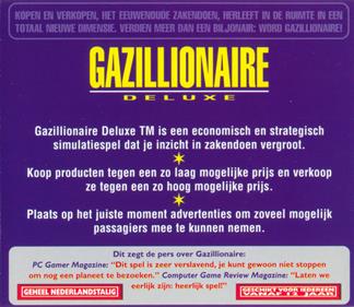 Gazillionaire Deluxe  - Box - Back Image