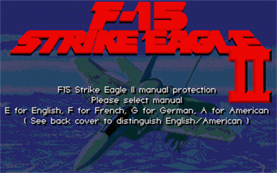 F-15 Strike Eagle II - Screenshot - Game Title Image