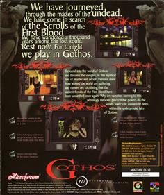 Gothos - Box - Back Image