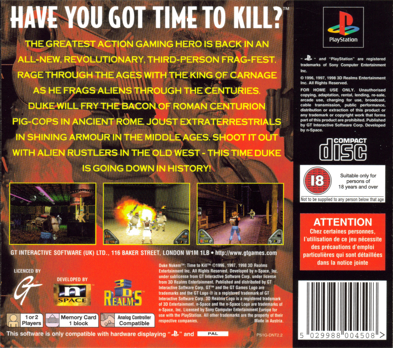 Duke Nukem: Time to Kill Details - LaunchBox Games Database