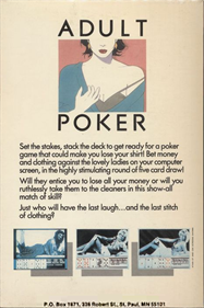 Adult Poker - Box - Back Image