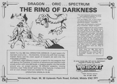 The Ring of Darkness - Advertisement Flyer - Front Image