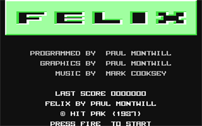 Felix (Elite/Hit-Pak) - Screenshot - Game Title Image