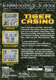 Tiger Casino - Box - Back Image